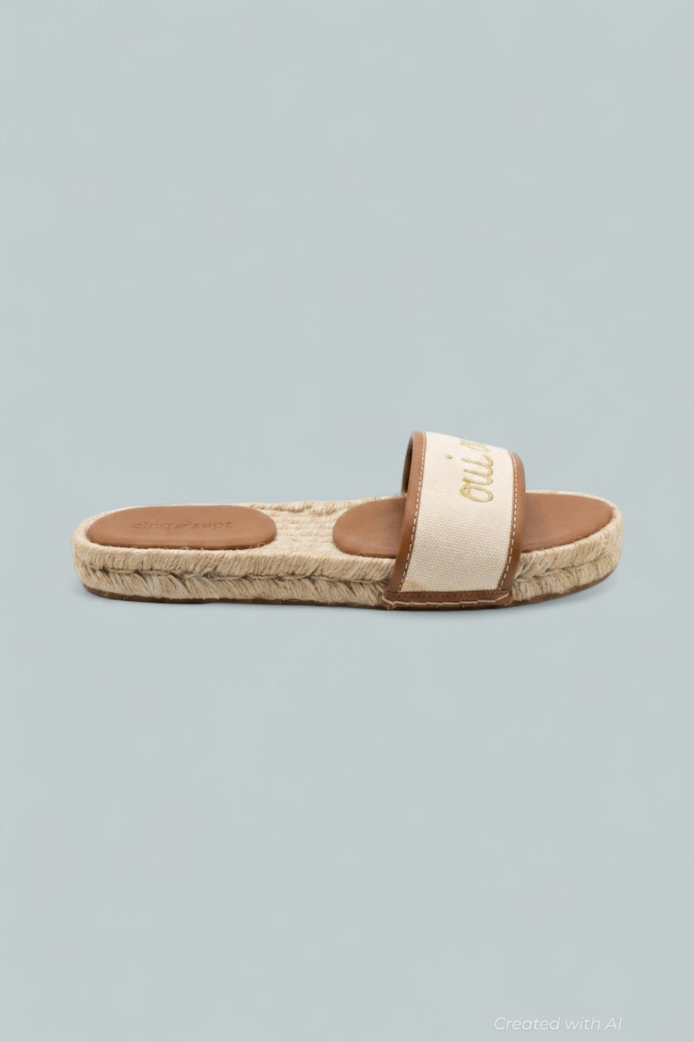 Josephine Canvas Espadrille Sandals - Natural/Cognac - US 9 - Flats