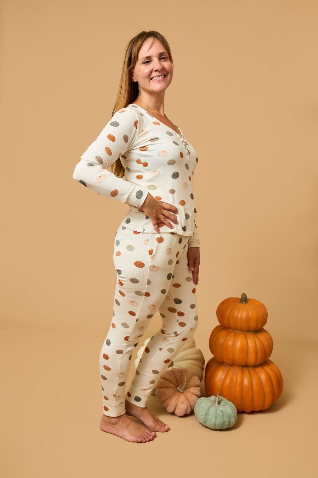 Mama Henley Top - Pumpkins