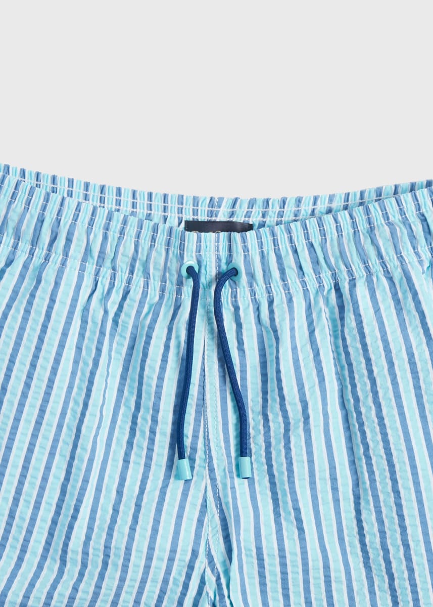 Seersucker Swim Trunk - Turquoise/Blue - Swim Trunk