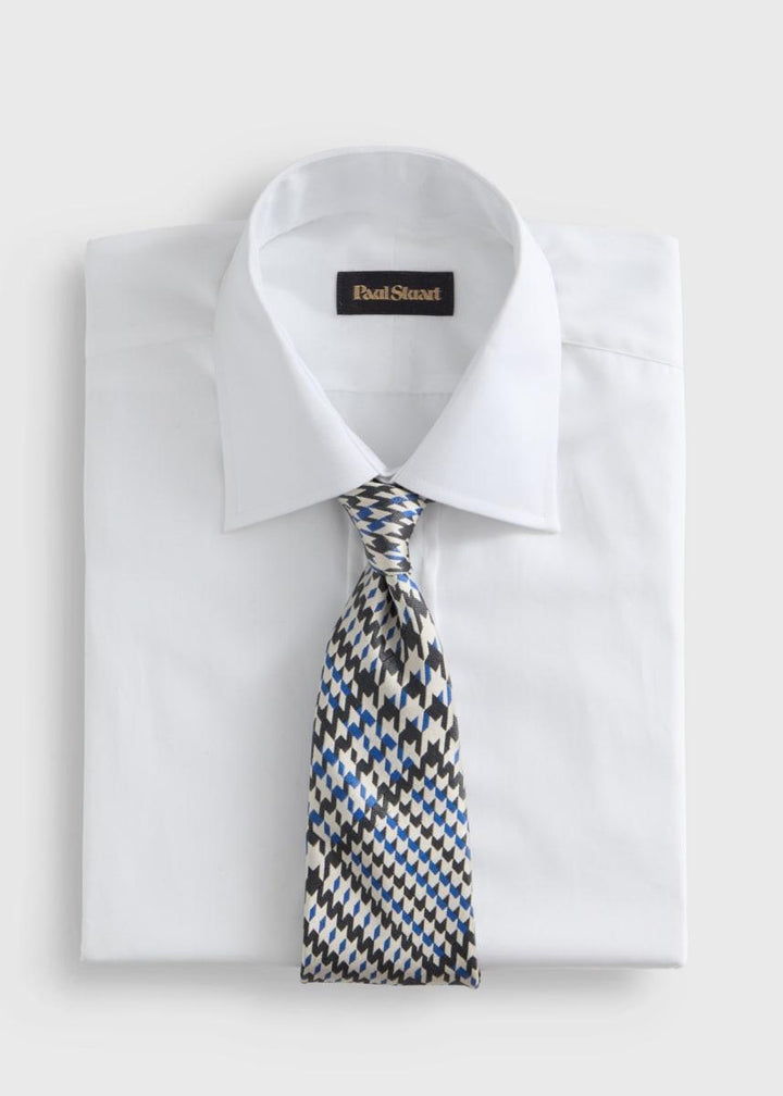 Woven Silk Glen Plaid Tie - Blue