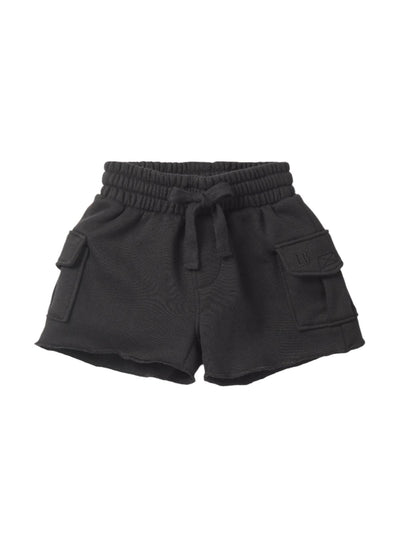 Raw Edge Cargo Short - Black