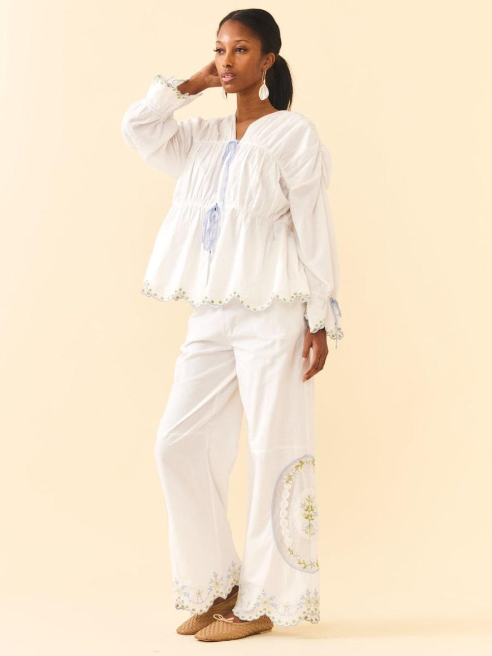 Juliana Pants - White Whimsy - FINAL SALE - Pants