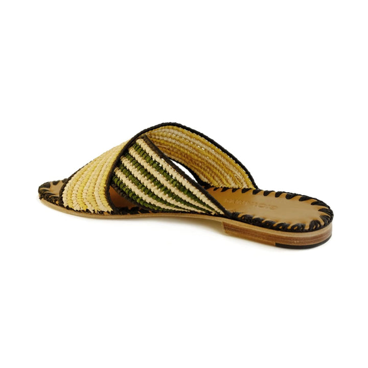Juno Striped Slide Lemon - Sandal