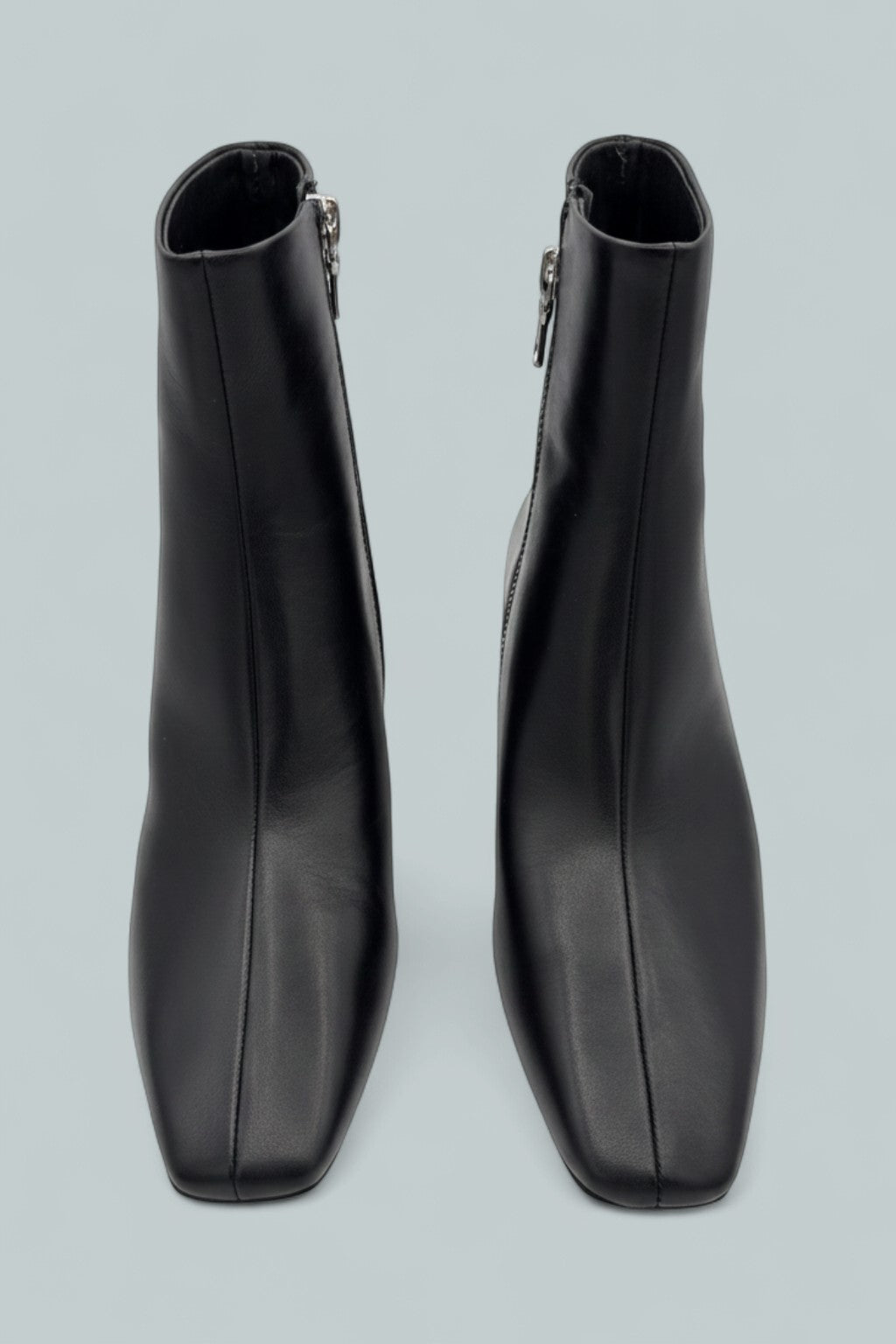 Avery Zip Leather Ankle Boots - Black