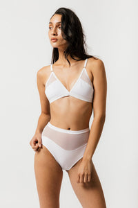 Logan High Cut Bikini - White