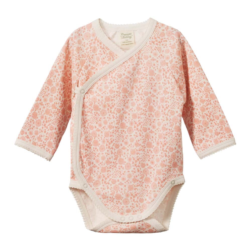 Long Sleeve Kimono Bodysuit & Footed Rompers - Willow Daphne Print Sets Nature Baby 