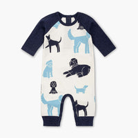 Little Slugger Romper - Blue Dogs