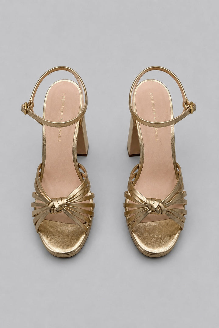 Women's Rivka Platform High Block Heel Sandals - Champagne