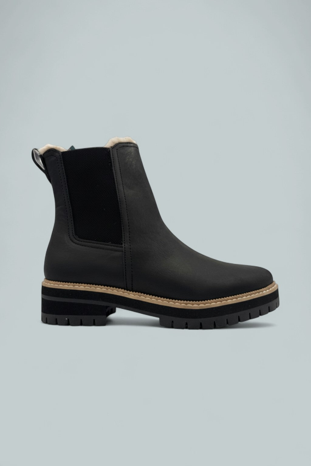Bennet Boot - Water Resistant Black Leather / Faux Fur