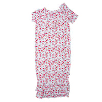 Ruffle Gown - Crimson Floral