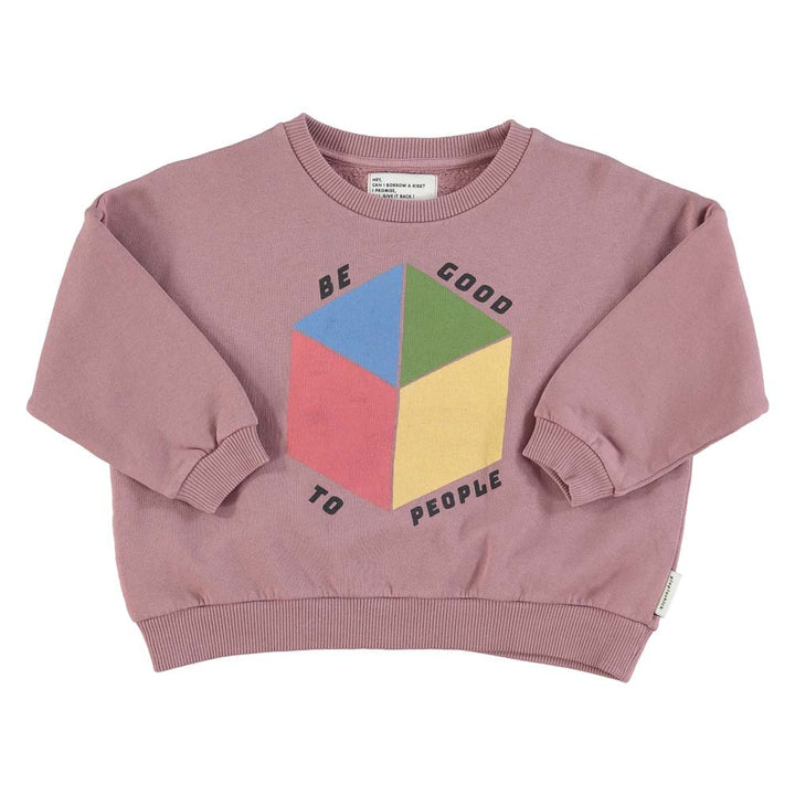 Unisex Sweatshirt - Grape w/ "Cube" Print