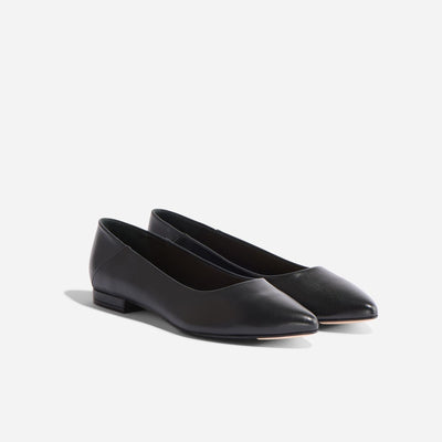 Fina Pointed Toe Flat - Black