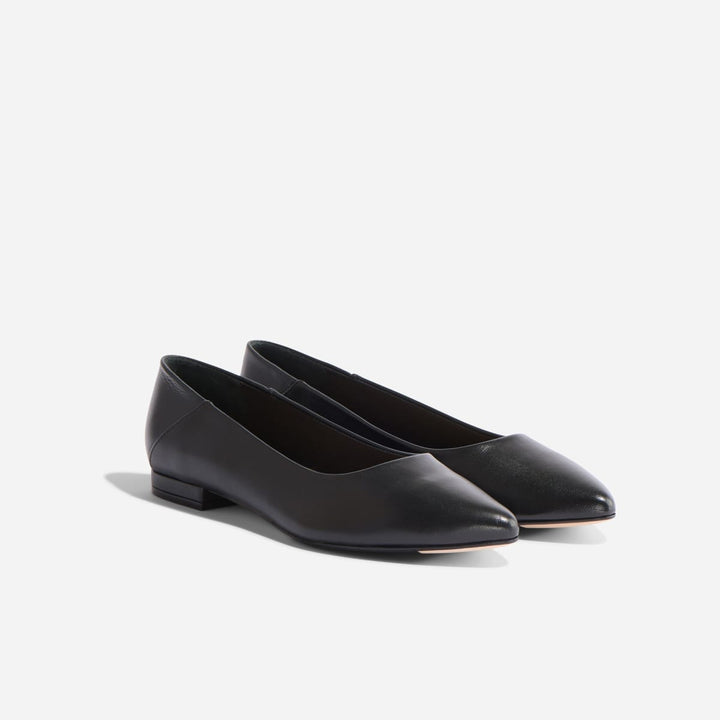 Fina Pointed Toe Flat - Black