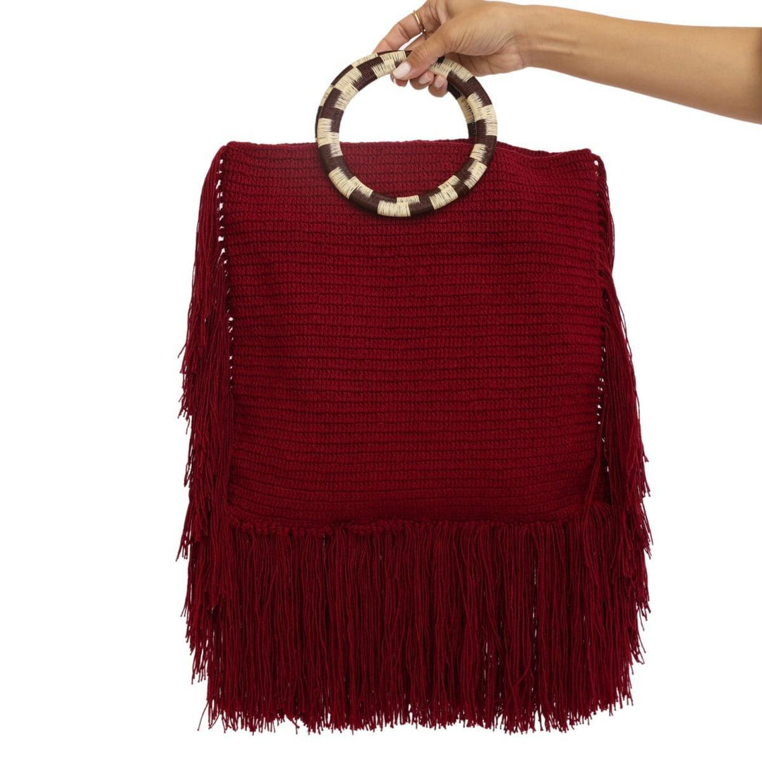 Fringe Werregue Bag - Burgundy