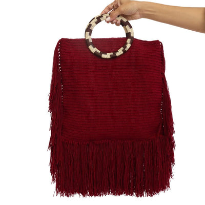 Fringe Werregue Bag - Burgundy