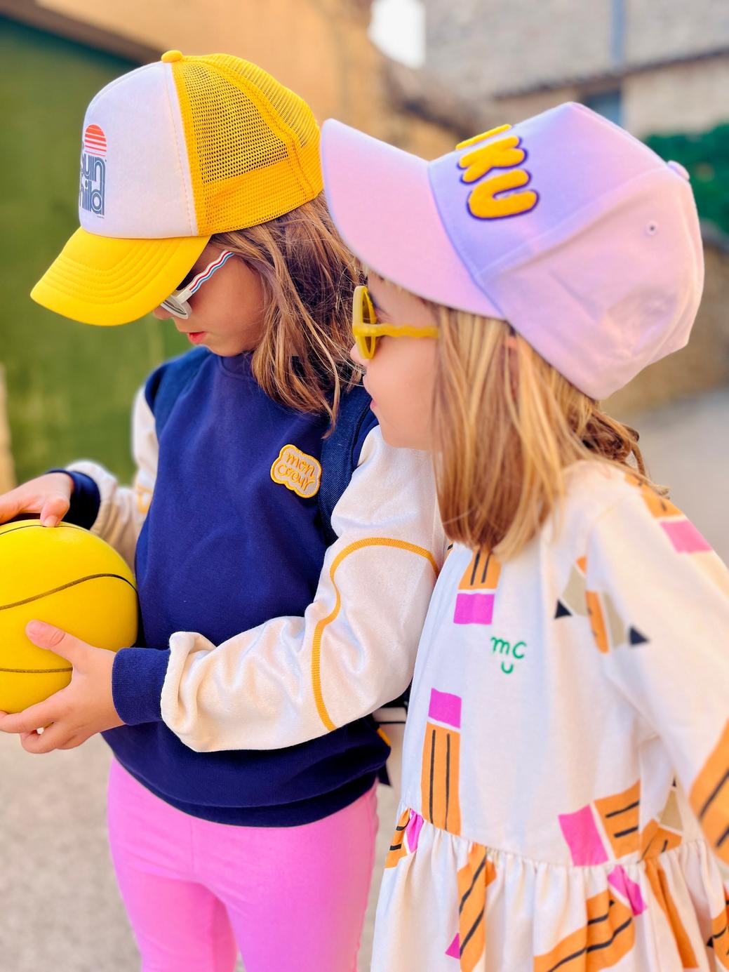 Recycled Cotton Shapes Kid Sweatshirt - Blue Ribbon/natural