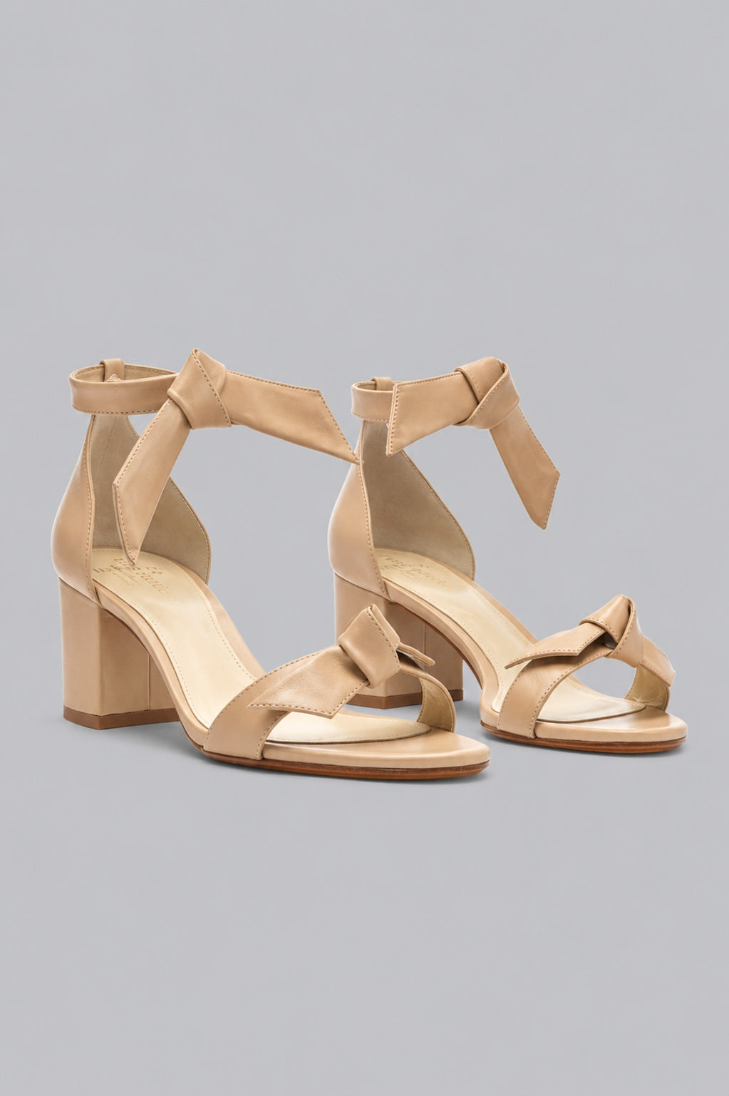 Women's Clarita Ankle Tie Block Heel Sandals - Beige