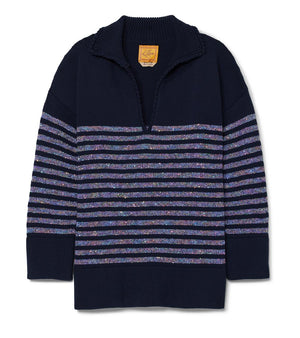 Hadley Striped Polo - Navy