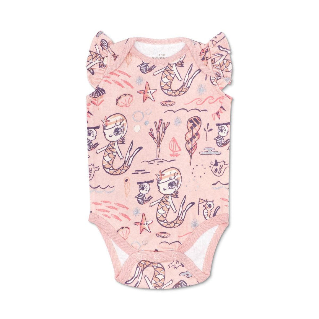 KeFe Flutter Sleeve Onesie - Pink Mermaid