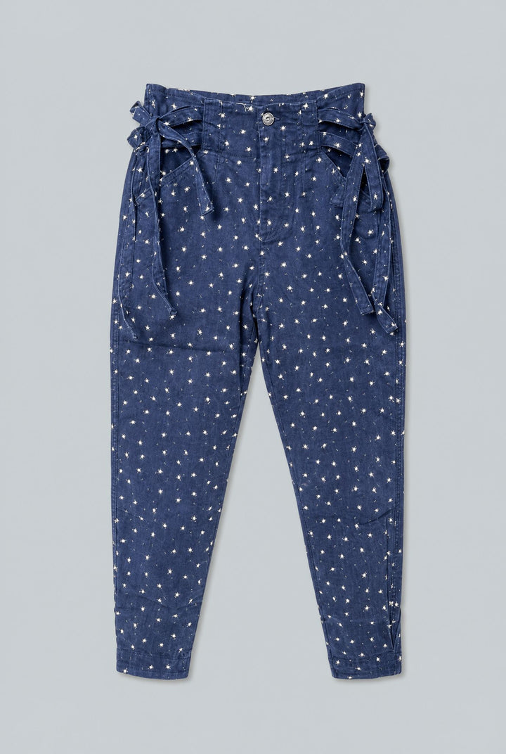 Sydney Side Tie Pants - Navy/Floral