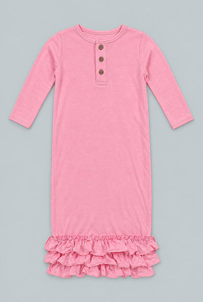 Ruffle Gown - Tulip Pink