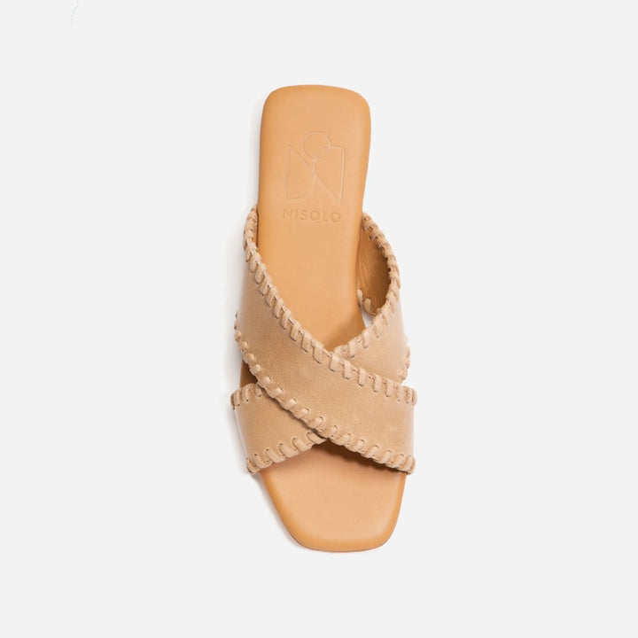 Catalina Sandal Whipstitch - Almond