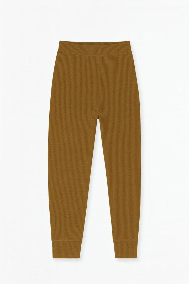 Golden Brown Womens Waffle Lounge Pants