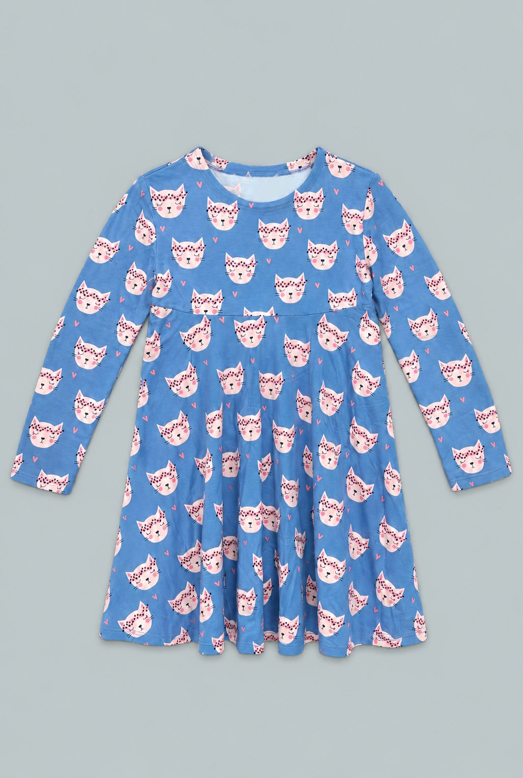 Pretty Pink Cat Swirly Girl Dress - Rachael