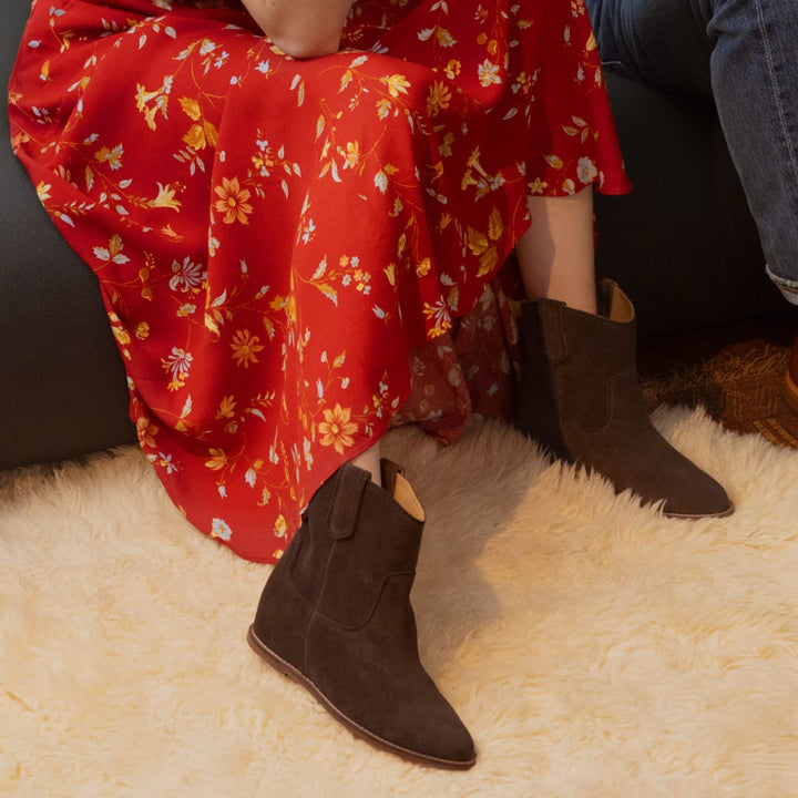 Amaya Bootie - Umber Brown Suede