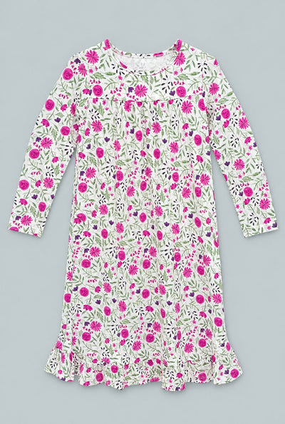Sweet Purple Flowers Boho Dress - Lainey