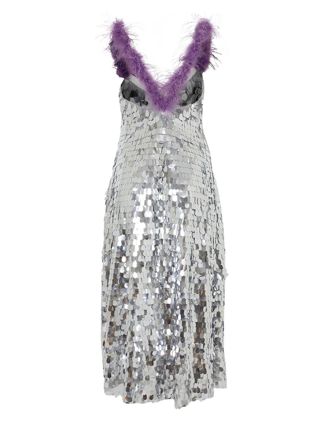 Sequined Long Dress - Silver