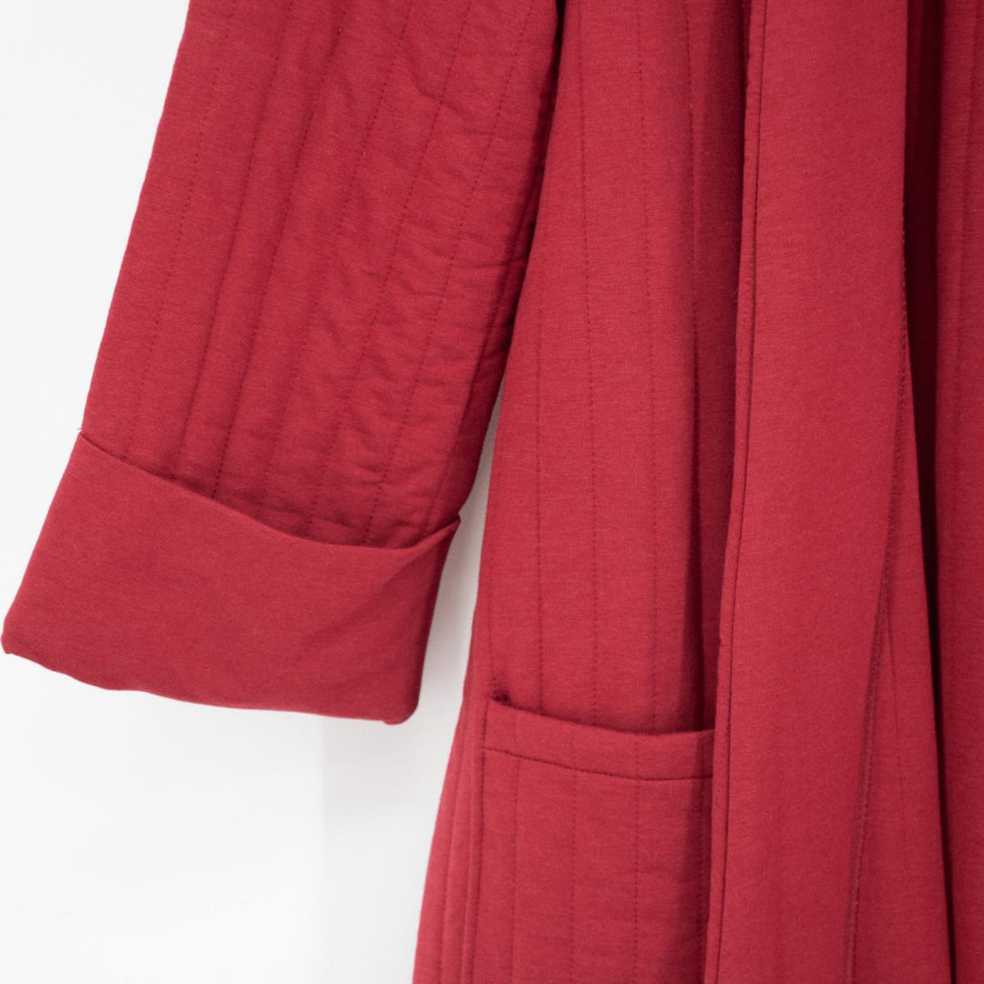 French Terry Housecoat - Rhubarb Red