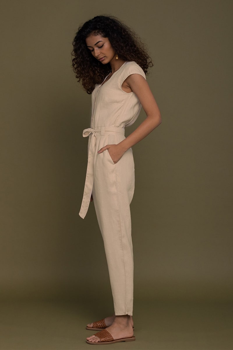 Evening Chai Jumpsuit - Neutral Beige