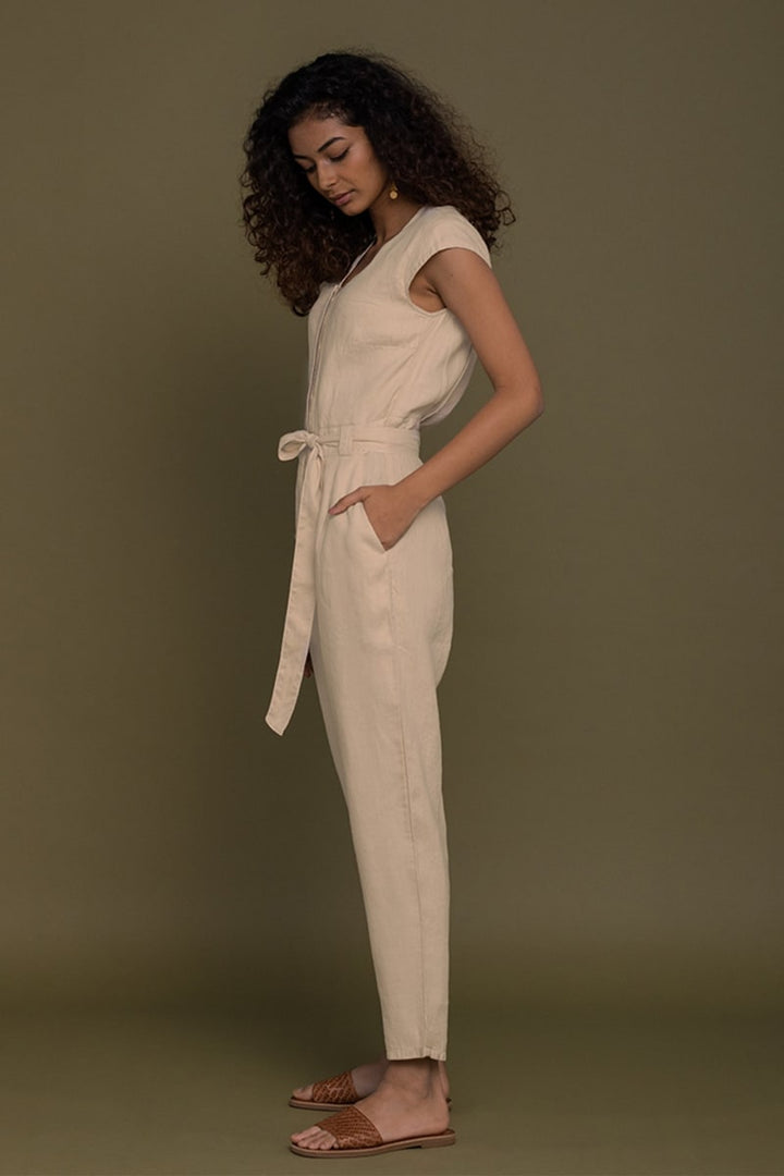 Evening Chai Jumpsuit - Neutral Beige