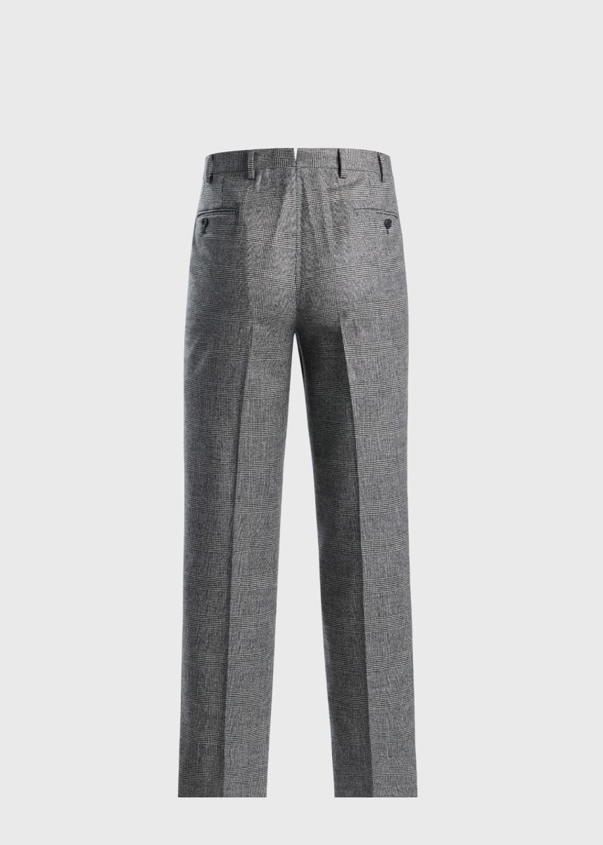 Glen Plaid Double-Breasted Suit - Grey