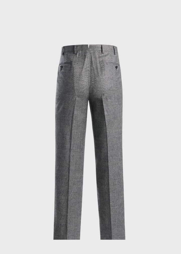 Glen Plaid Double-Breasted Suit - Grey