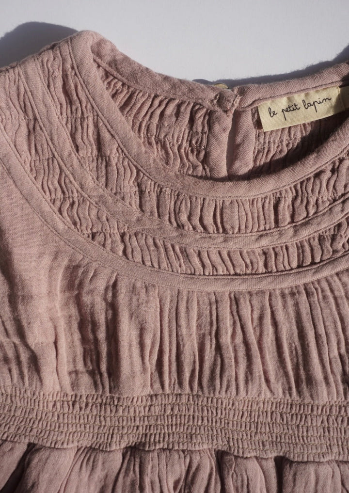 Organic Muslin Layered Top - Raspberry Cream