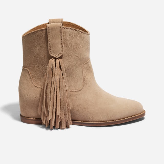 Amaya Fringe Bootie - Linen Suede