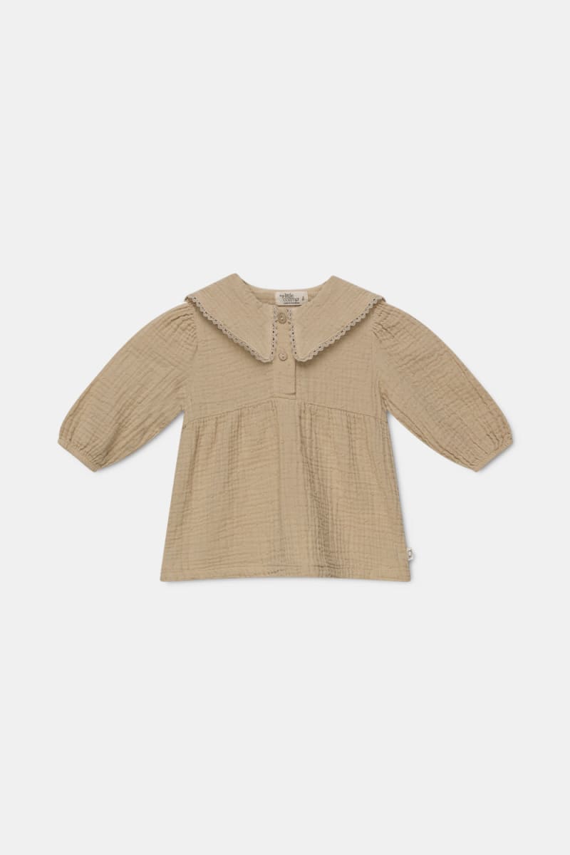 Organic Gauze Baby Dress - Stone