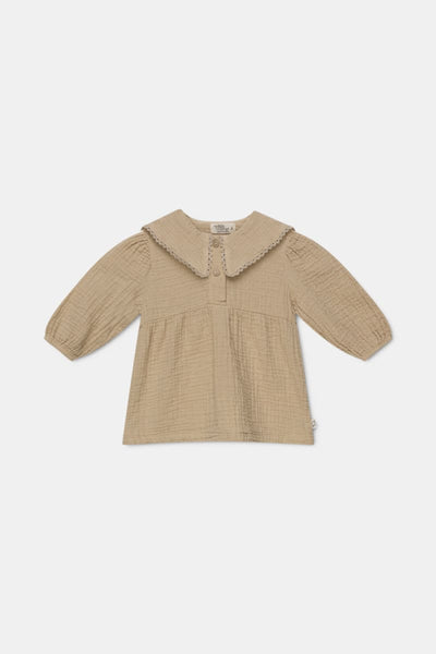 Organic Gauze Baby Dress - Stone