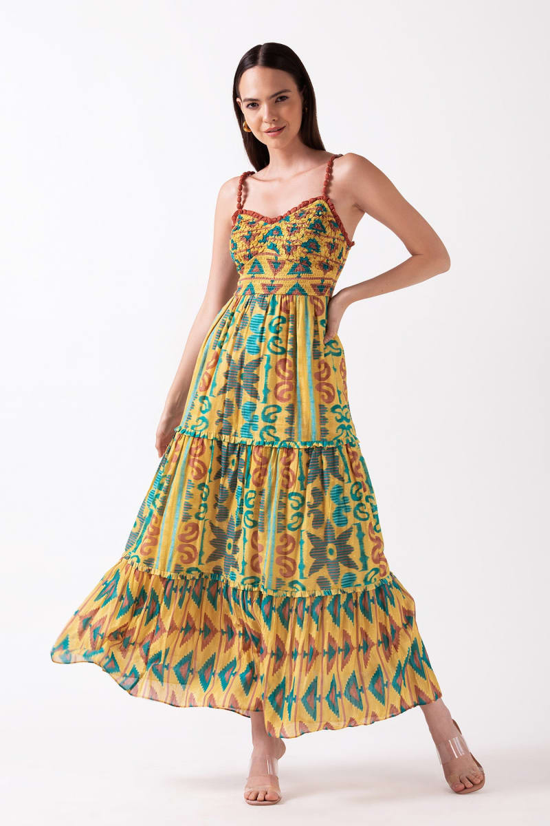 Savari Midi Dress - Turquoise