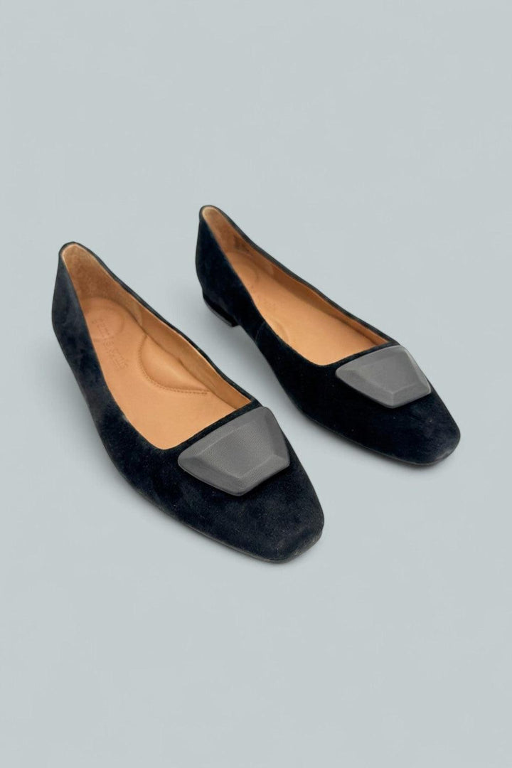 Kenneth Cole Hanette Suede Ballet Flats - Black Suede - Flats