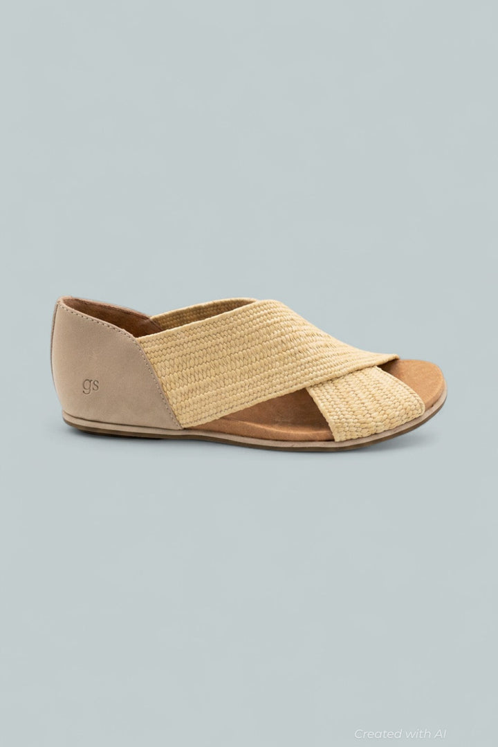Kenneth Cole Laniey Slip On Crisscross Sandals - Natural - 6.5 - Sandals
