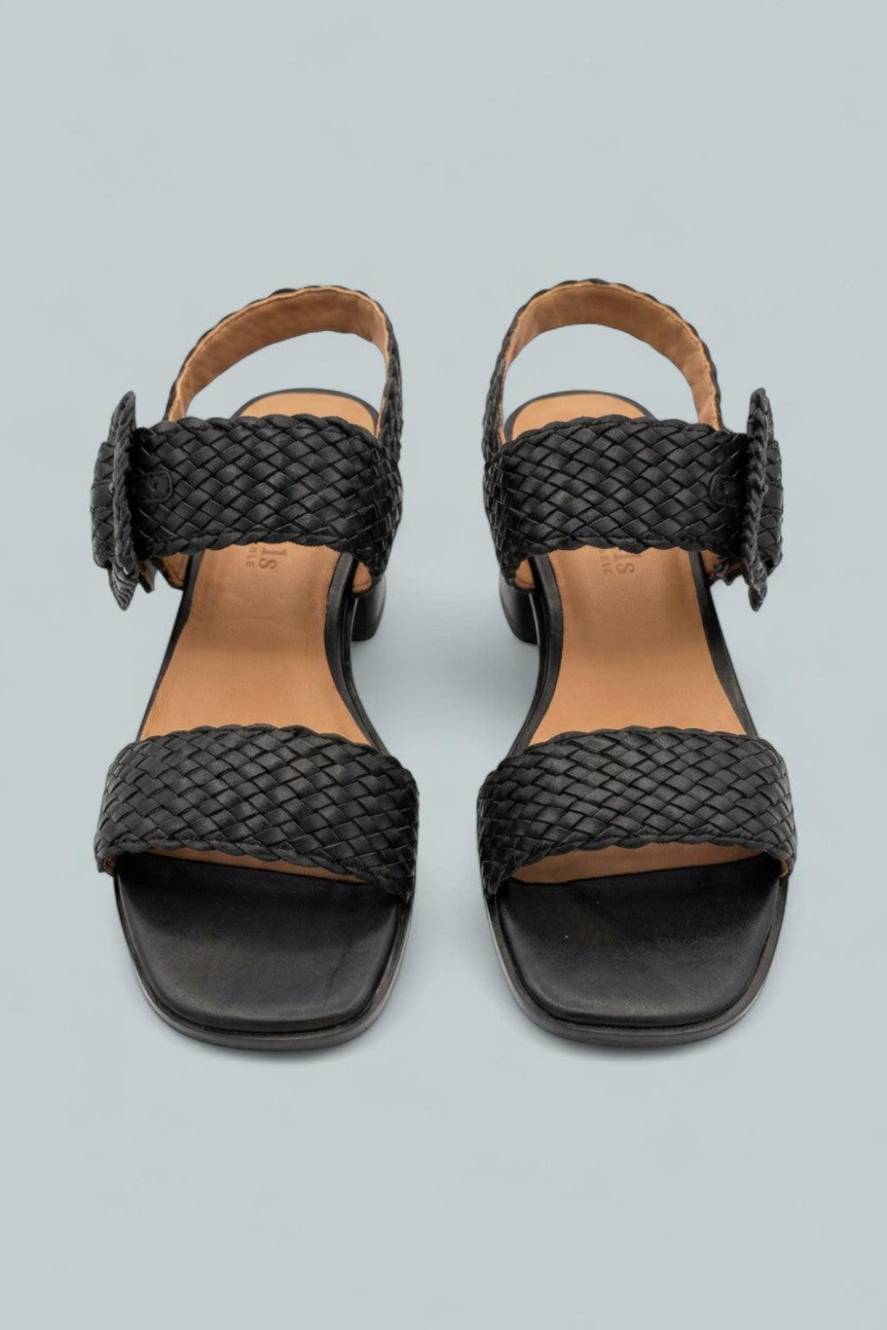 Kenneth Cole Madylyn Buckled Sandals - Black Leat - 9 - Sandals