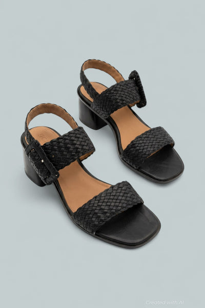 Kenneth Cole Madylyn Buckled Sandals - Black Leat - 9 - Sandals