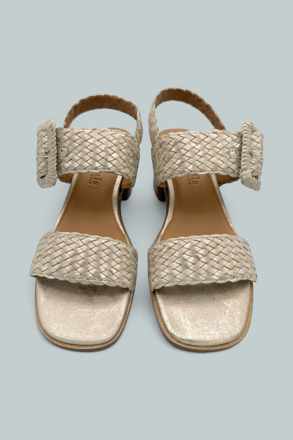 Kenneth Cole Madylyn Buckled Sandals - Ice Metallic - 9 - Sandals
