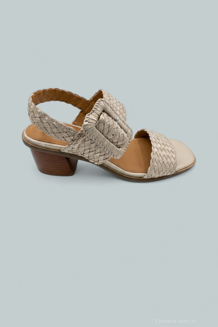 Kenneth Cole Madylyn Buckled Sandals - Ice Metallic - 9 - Sandals
