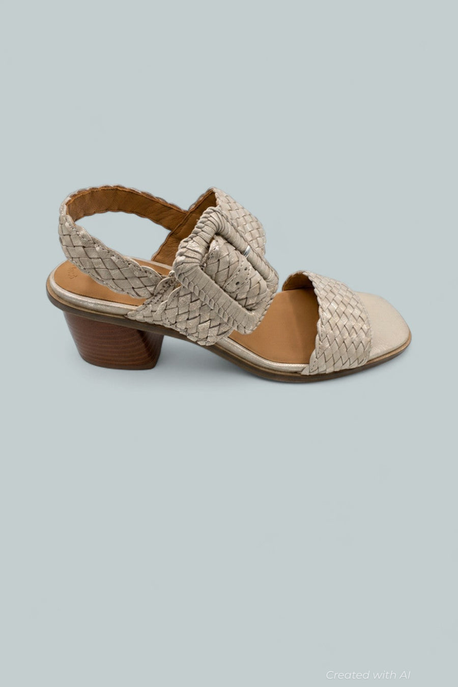 Kenneth Cole Madylyn Buckled Sandals - Ice Metallic - 9 - Sandals