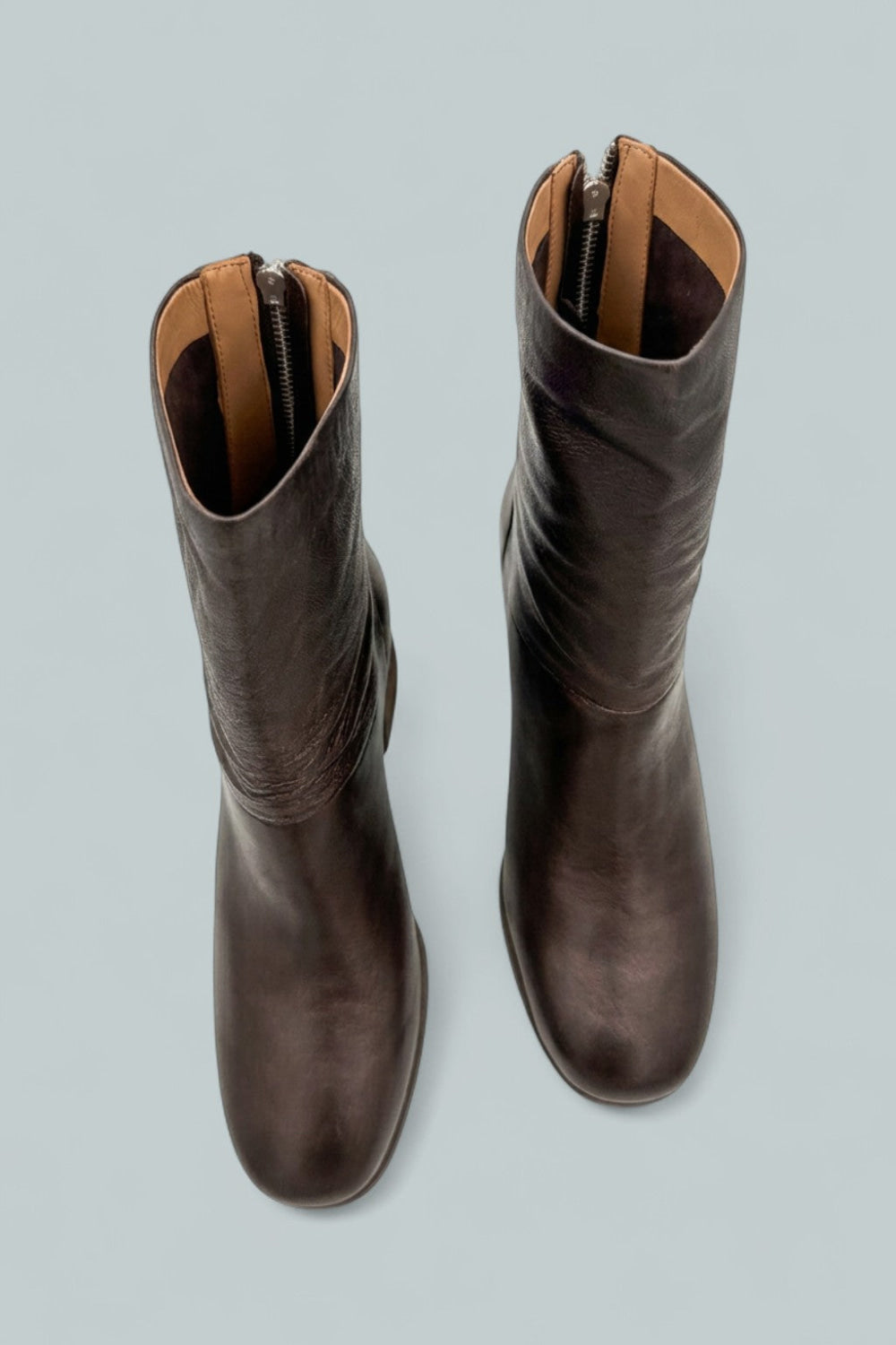 Kenneth Cole Saranac Leather Booties - Chocolate - 10 - Booties