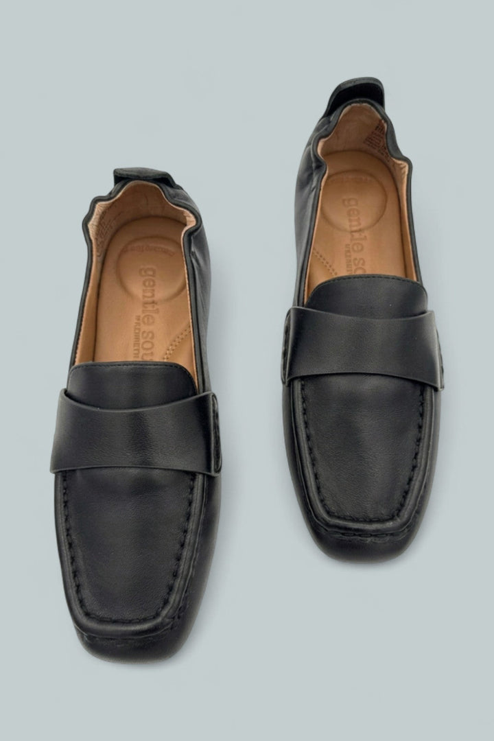 Kenneth Cole Sophie Square Toe Flats - Black Leather - 5.5 - Flats